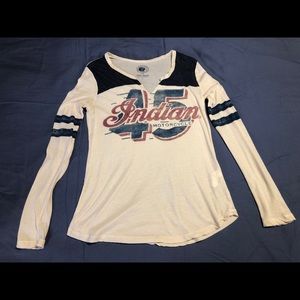 LuckyBrand Indian Motorcycle long sleeve tee